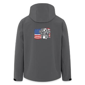 Retriever America Flag Dogs à poil plat Wilsigns - Veste softshell homme en polyester recyclé Stanley/Stella - noir - Dos - AI Model Male 185 light (185cm)