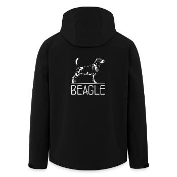 BEAGLE Dog Portrait Dog Dogs Wilsigns Chien de chasse - Veste softshell homme en polyester recyclé Stanley/Stella - noir - Dos - AI Model Male 185 light (185cm)