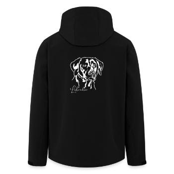 LABRADOR RETRIEVER Dogs Dog Labbi Wilsigns - Men’s Recycled Softshell Jacket by Stanley/Stella - black - Back - AI Model Male 185 light (185cm)