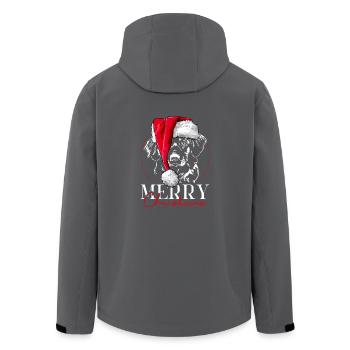 NOVA SCOTIA DUCK TOLLING RETRIEVER Merry Christmas - Men’s Recycled Softshell Jacket by Stanley/Stella - black - Back - AI Model Male 185 light (185cm)