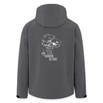 Aimé par un chien Gordon Setter Talking - Veste softshell homme en polyester recyclé Stanley/Stella - charbon - Dos - AI Model Male 185 light (185cm)