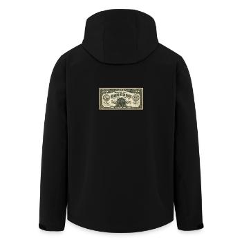 Vintage Business Money Poster - Recycelte Männer Softshell-Jacke von Stanley/Stella - Schwarz - Hinten - AI Model Male 185 light (185cm)