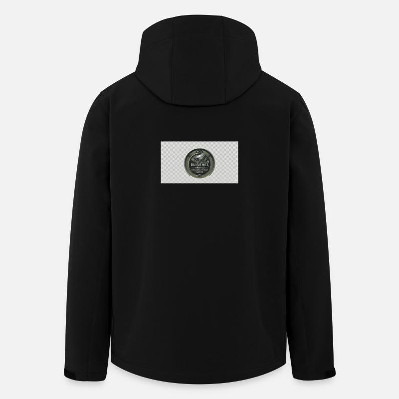 DU SIEHST - Recycelte Männer Softshell-Jacke von Stanley/Stella - Schwarz