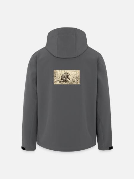 Waldgespräch: Bär und Hase - Recycelte Männer Softshell-Jacke von Stanley/Stella - Schwarz