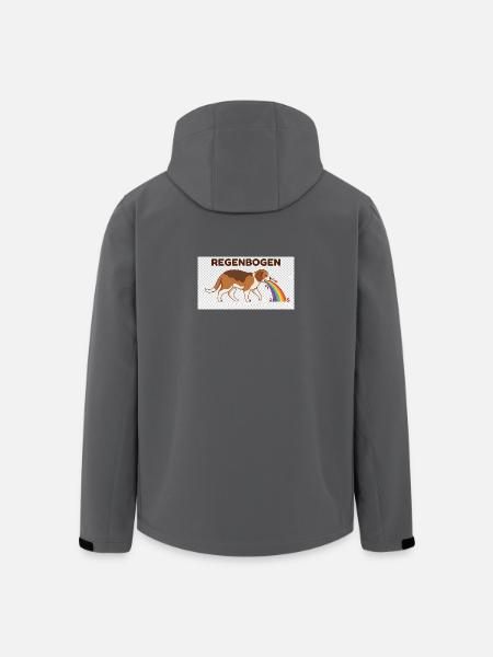 Beagle mit Regenbogenstrahl - Recycelte Männer Softshell-Jacke von Stanley/Stella - Schwarz