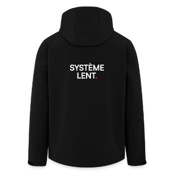 Langsames System, Humor, Müdigkeit, Arbeit - Recycelte Männer Softshell-Jacke von Stanley/Stella - Schwarz - Hinten - AI Model Male 185 light (185cm)