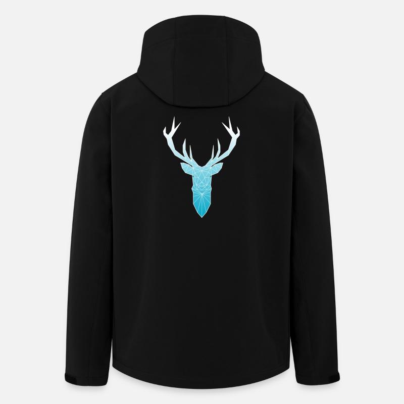 Deer head in triangle design (light blue) - Men’s Recycled Softshell Jacket by Stanley/Stella - black