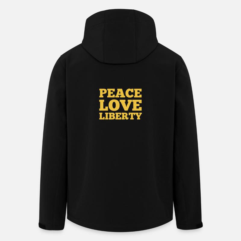 Frieden, Liebe, Freiheit - Recycelte Männer Softshell-Jacke von Stanley/Stella - Schwarz
