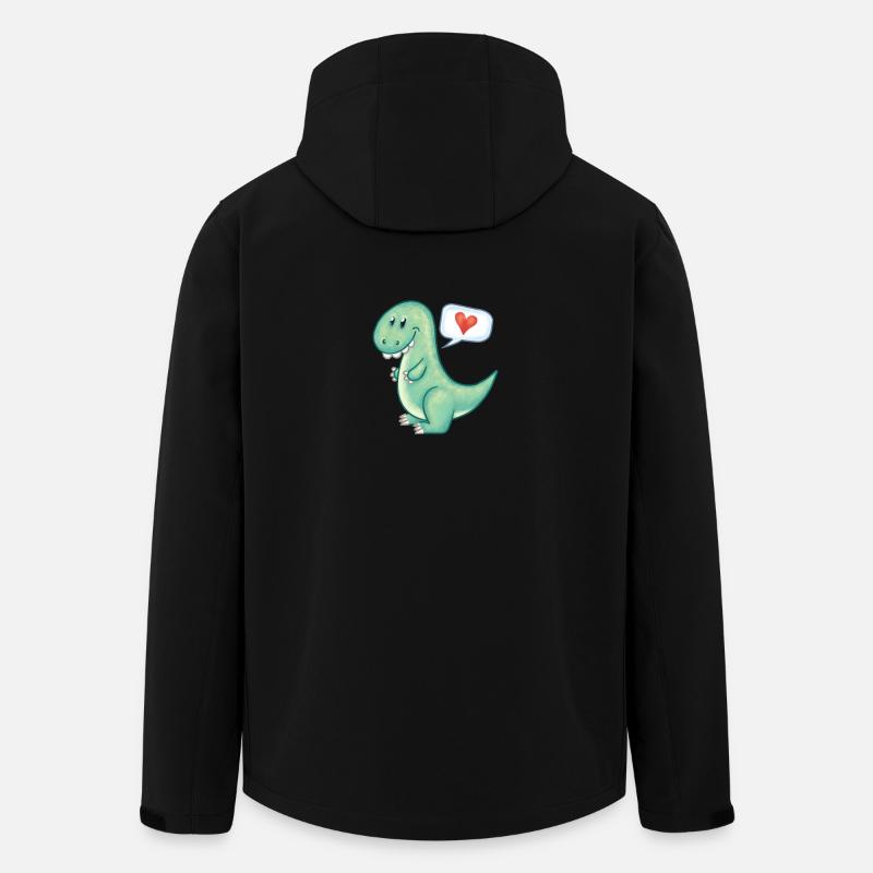 Dino mit Herz - Recycelte Männer Softshell-Jacke von Stanley/Stella - Schwarz