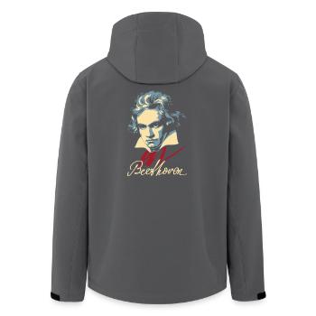 Beethoven (sombre) - Veste softshell homme en polyester recyclé Stanley/Stella - noir - Dos - AI Model Male 185 light (185cm)
