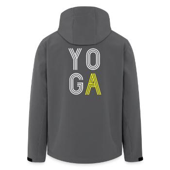 Yoga Yogi Yogini Namaste Mantra - amour - rétro - Veste softshell homme en polyester recyclé Stanley/Stella - noir - Dos - AI Model Male 185 light (185cm)