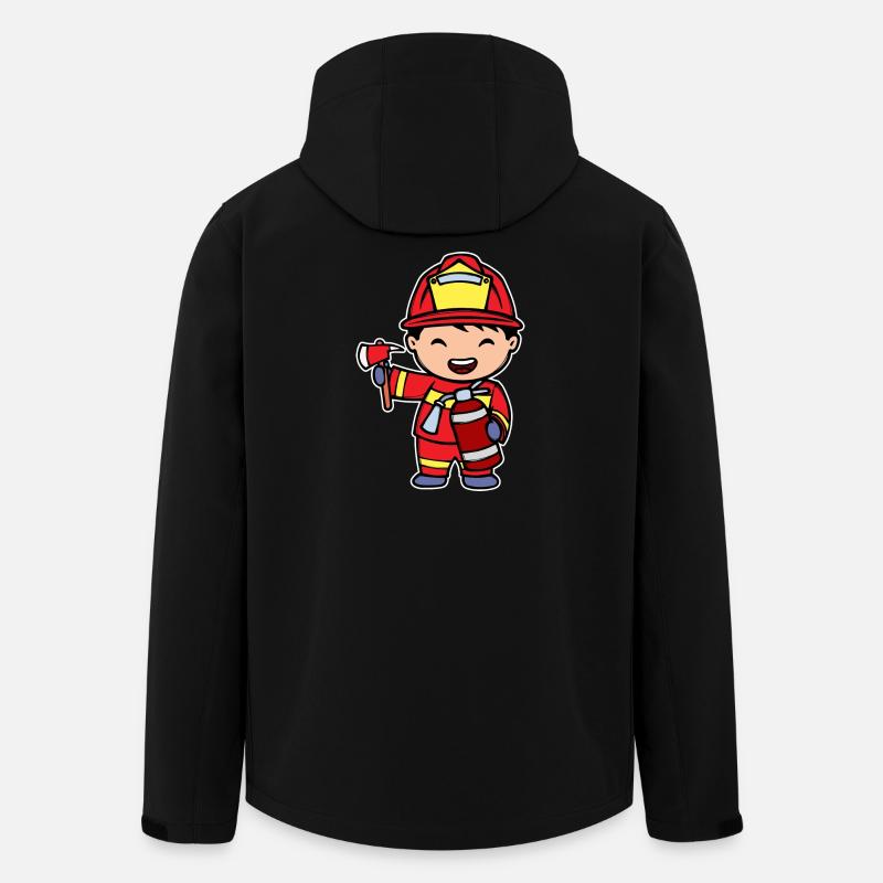 Casque d’extincteur volontaire des pompiers - Veste softshell homme en polyester recyclé Stanley/Stella - noir