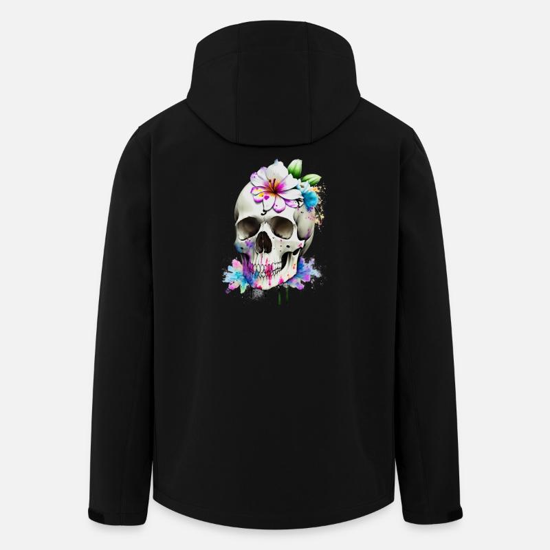 Crâne avec lys - Veste softshell homme en polyester recyclé Stanley/Stella - noir