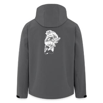 Poisson de vie ! - Tshirt de pêche Perch Attack / Z - Veste softshell homme en polyester recyclé Stanley/Stella - noir - Dos - AI Model Male 185 light (185cm)