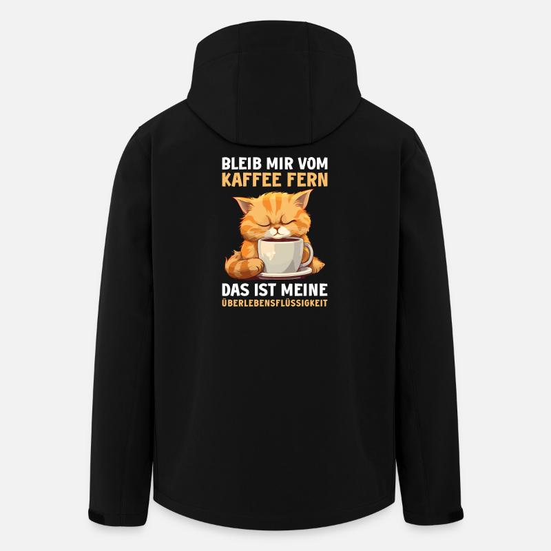 Lustige Katze Kaffee Kaffeeliebhaber Katzen Spruch - Recycelte Männer Softshell-Jacke von Stanley/Stella - Schwarz