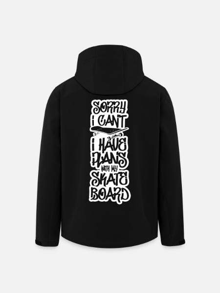 J’ai des projets avec mon skateboard - Veste softshell homme en polyester recyclé Stanley/Stella - noir