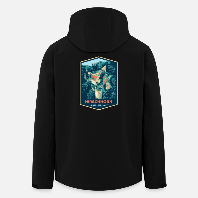 Illustration Hirschhorn Castle, Germany - Men’s Recycled Softshell Jacket by Stanley/Stella - black