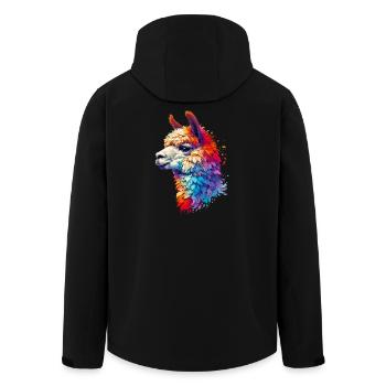 Alpaca - Men’s Recycled Softshell Jacket by Stanley/Stella - black - Back - AI Model Male 185 light (185cm)