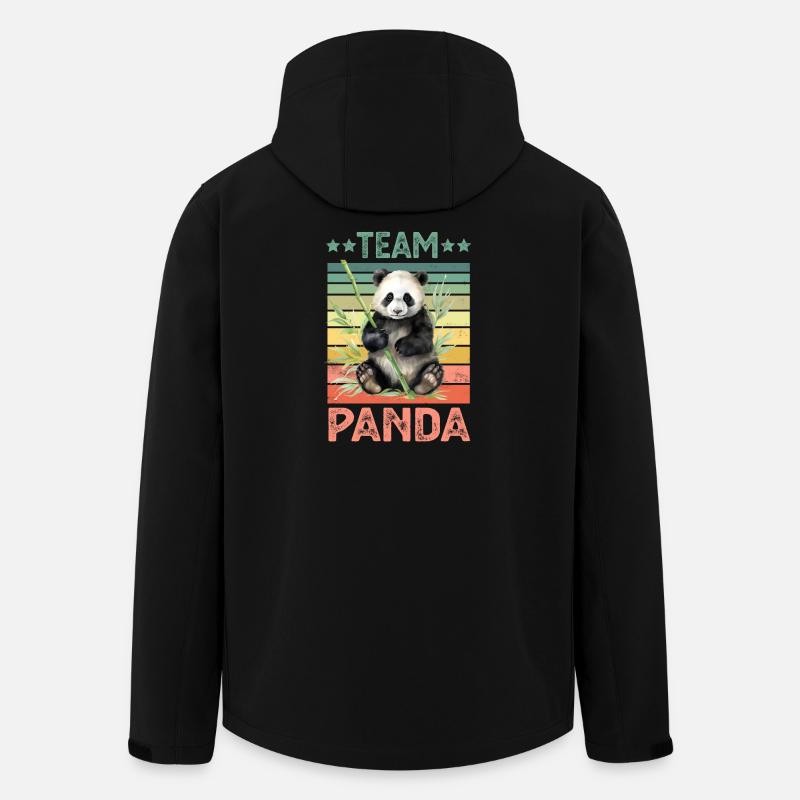 Panda Pandabär - Recycelte Männer Softshell-Jacke von Stanley/Stella - Schwarz