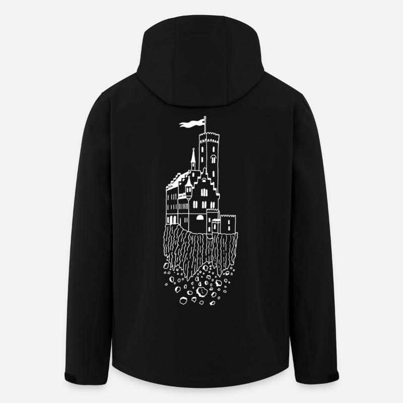 Flying Castle (White) - Men’s Recycled Softshell Jacket by Stanley/Stella - black