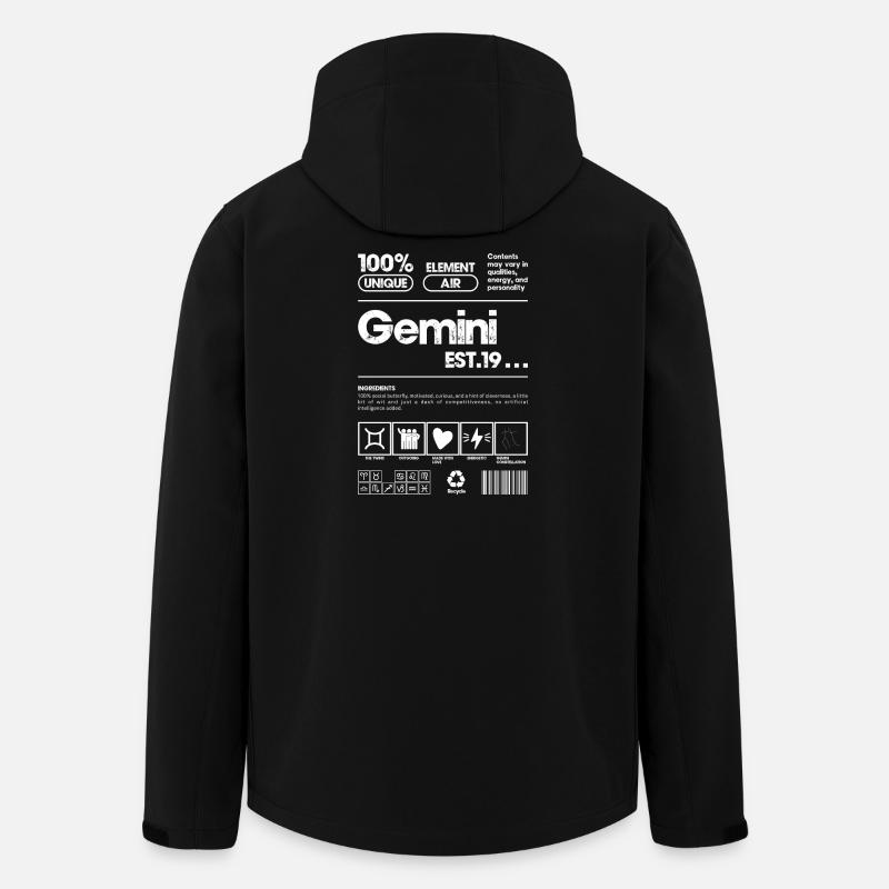 Zwillinge Glyphen EST.19 - Recycelte Männer Softshell-Jacke von Stanley/Stella - Schwarz