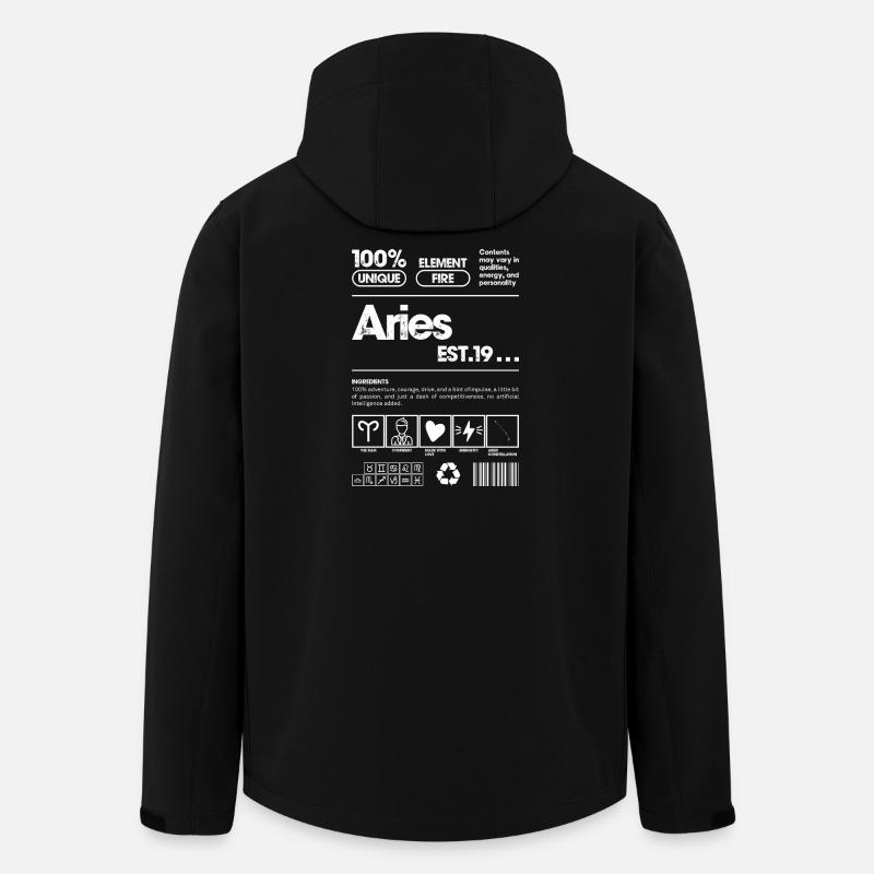 Widder Bold Line Art Sternzeichen - Recycelte Männer Softshell-Jacke von Stanley/Stella - Schwarz