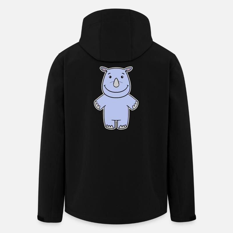 Nashorn Nashörner - Recycelte Männer Softshell-Jacke von Stanley/Stella - Schwarz