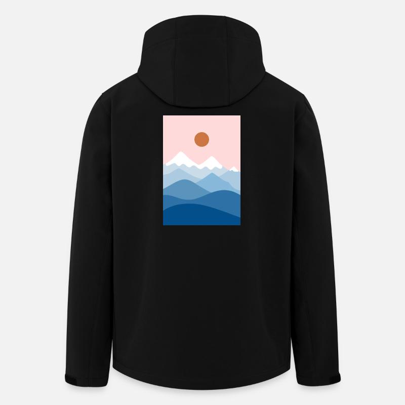Berglandschaft rosa - Recycelte Männer Softshell-Jacke von Stanley/Stella - Schwarz