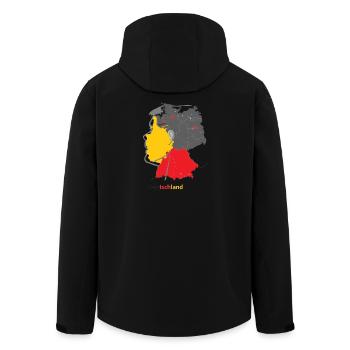 Kreative Deutschlandkarte Collage - Recycelte Männer Softshell-Jacke von Stanley/Stella - Schwarz - Hinten - AI Model Male 185 light (185cm)