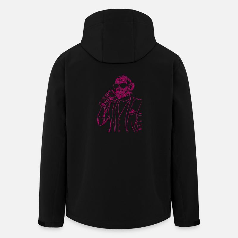 Affe Wein Glas - Recycelte Männer Softshell-Jacke von Stanley/Stella - Schwarz