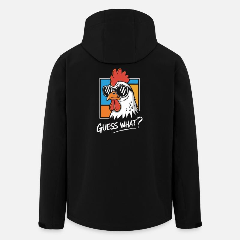 Funny Rooster with Sunglasses Print - Men’s Recycled Softshell Jacket by Stanley/Stella - black