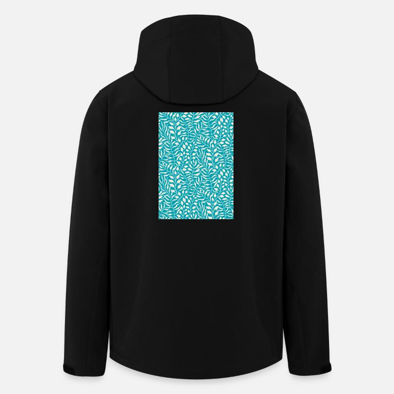 Design de feuille de palmier bleu - Veste softshell homme en polyester recyclé Stanley/Stella - noir