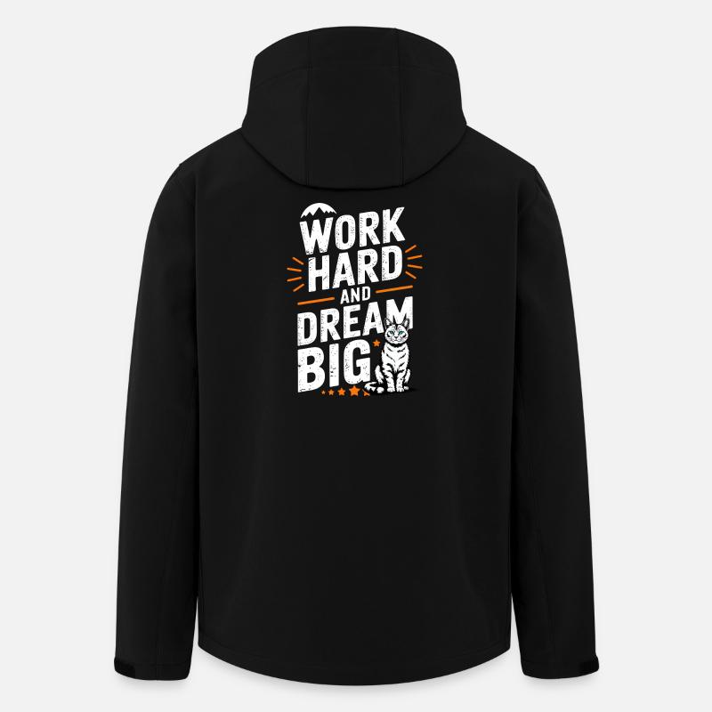 Travaille dur Rêve de grand chat - Veste softshell homme en polyester recyclé Stanley/Stella - noir