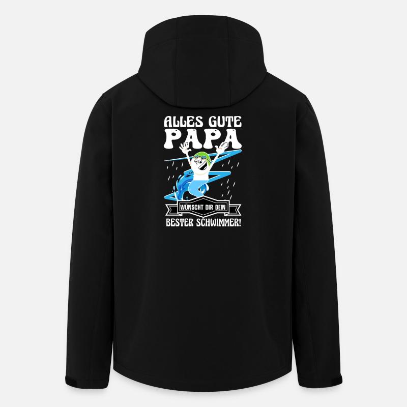 Alles gute Papa wünscht dein bester Schwimmer  - Recycelte Männer Softshell-Jacke von Stanley/Stella - Schwarz