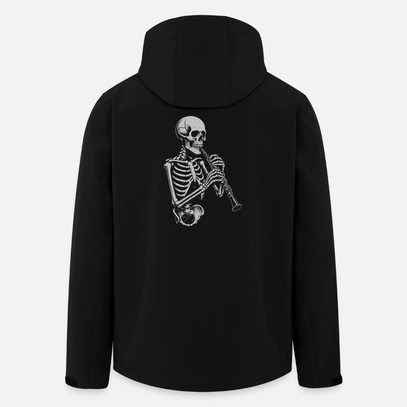 Skeleton Playing oboe - Men’s Recycled Softshell Jacket by Stanley/Stella - black