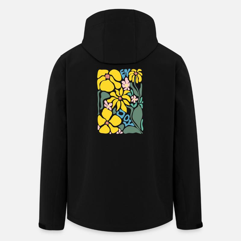 Gute Laune Blumen - gelb - Recycelte Männer Softshell-Jacke von Stanley/Stella - Schwarz