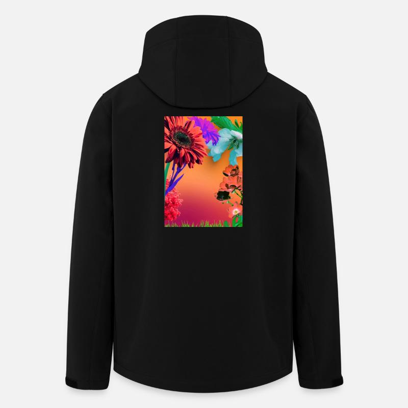 Bold flower canvas - Men’s Recycled Softshell Jacket Discoverer by Stanley/Stella - black