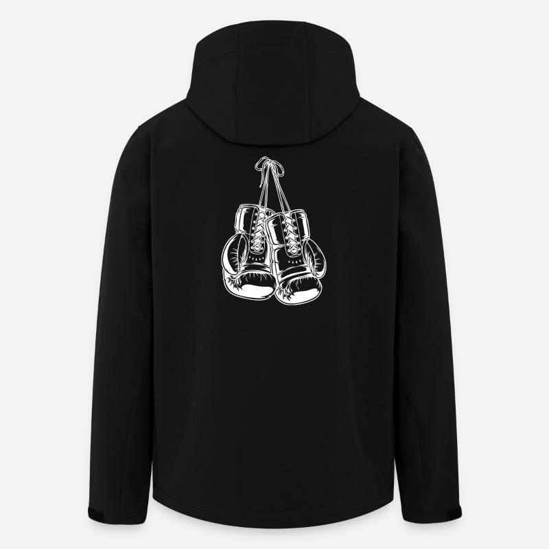 Conception de gants de boxe blancs pour la création de logo - Veste softshell homme en polyester recyclé Stanley/Stella - noir