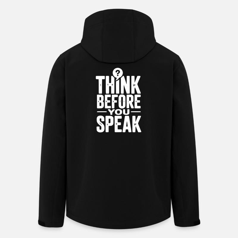 Think Before You Speak - Men’s Recycled Softshell Jacket by Stanley/Stella - black