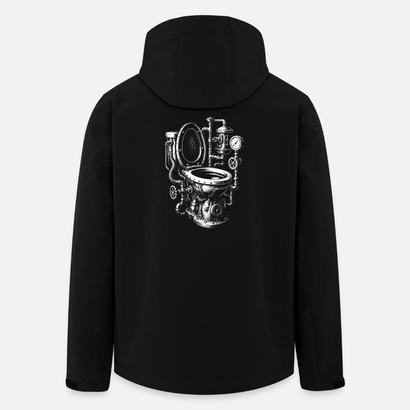 Steampunk Toilet Engine - Men’s Recycled Softshell Jacket by Stanley/Stella - black