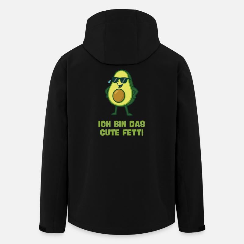 Avocado mit Sonnenbrille – Gutes Fett - Recycelte Männer Softshell-Jacke von Stanley/Stella - Schwarz