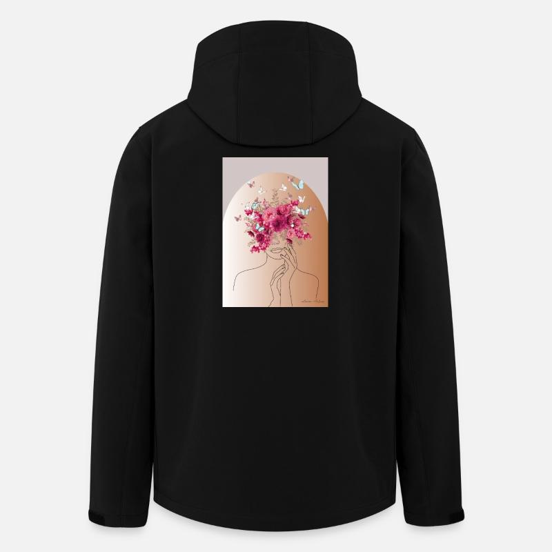 Blütenkopf mit Schmetterlingskrone - Recycelte Männer Softshell-Jacke von Stanley/Stella - Schwarz