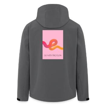 Mit dem Strom schwimmen - Recycelte Männer Softshell-Jacke von Stanley/Stella - Schwarz - Hinten - AI Model Male 185 light (185cm)