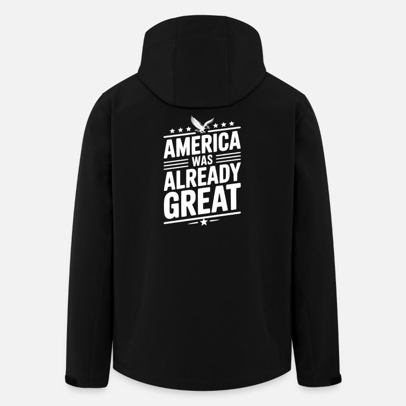 America Was Already Great - Men’s Recycled Softshell Jacket by Stanley/Stella - black