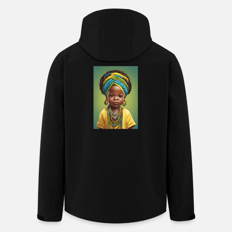 Afro-Porträt Kind in leuchtender Farbe - Recycelte Männer Softshell-Jacke von Stanley/Stella - Schwarz