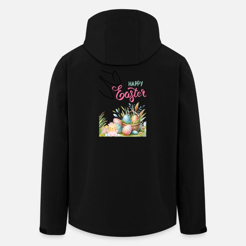 Pastell Ostern Korb und Eier - Recycelte Männer Softshell-Jacke von Stanley/Stella - Schwarz