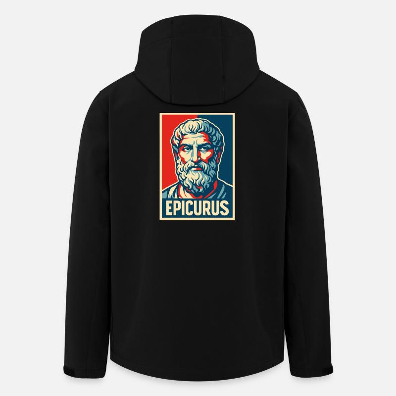 Portrait pop art d’Épicure - Veste softshell homme en polyester recyclé Stanley/Stella - noir