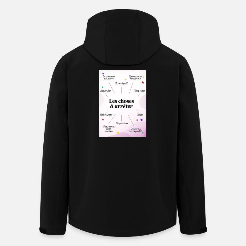 CITATION. HUMOUR. RESOLUTION. NOËL. ANNEE - Veste softshell homme en polyester recyclé Stanley/Stella - noir