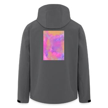 Gradient - Flieder personalisierbar - Recycelte Männer Softshell-Jacke von Stanley/Stella - Schwarz - Hinten - AI Model Male 185 light (185cm)