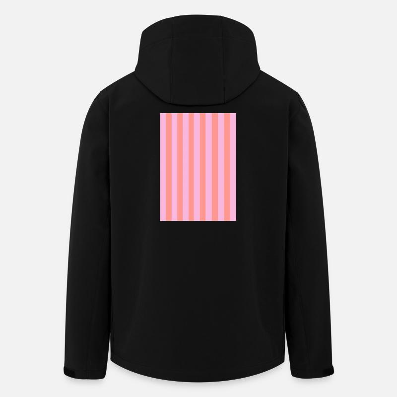 Stripes - Pink Red Customizable - Men’s Recycled Softshell Jacket by Stanley/Stella - black